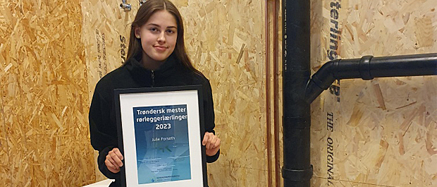Julie Forseth til topps i Trøndersk mesterskap for rørleggerlærlinger